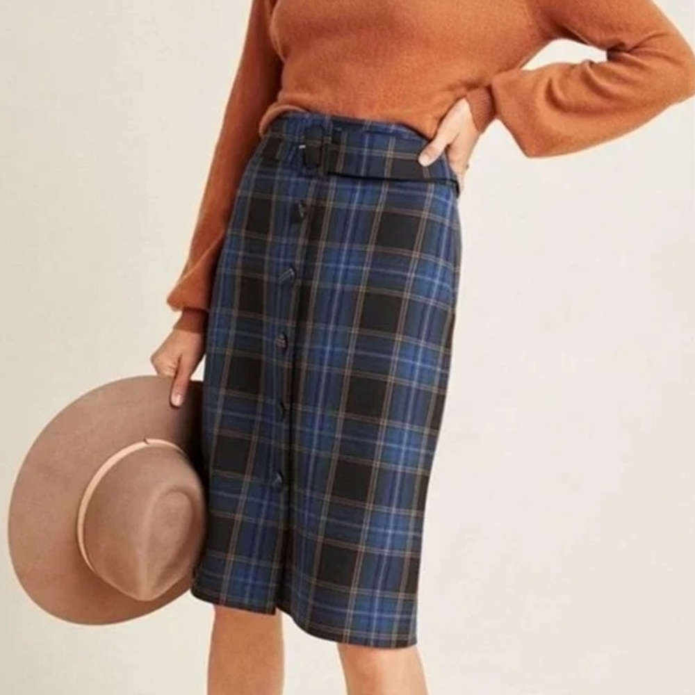 Anthropologie Maeve Bernadette Pencil Skirt with Belt Size 0